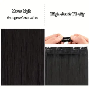 Synthetic Long Straight Hair 5 Clips Hair Extensions 6