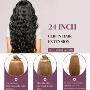 Clip In Hair Extensions 16 CLips 22 Inch Long 6