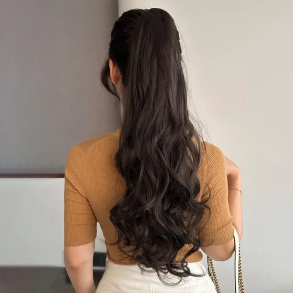 Synthetic Ponytail 22 Inch Long Natural Wave 3