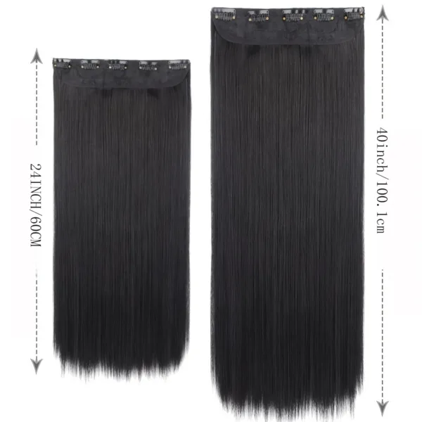 Synthetic Long Straight Hair 5 Clips Hair Extensions 3