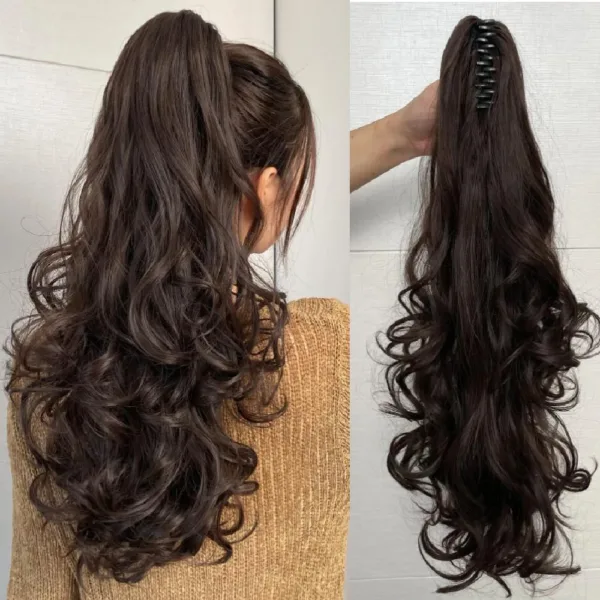 Synthetic Ponytail 22 Inch Long Natural Wave 1