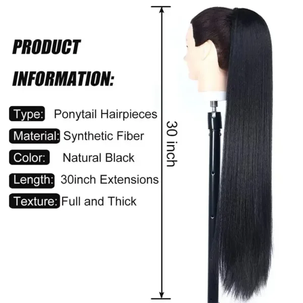 Straight Drawstring Ponytail Extension 2