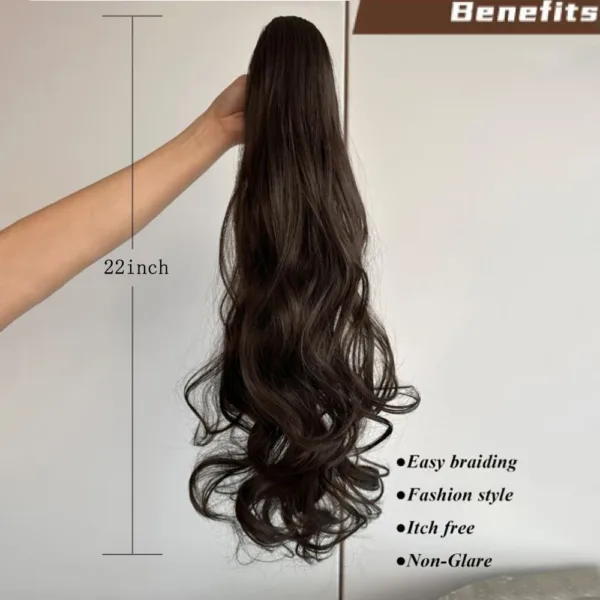 Synthetic Ponytail 22 Inch Long Natural Wave 2